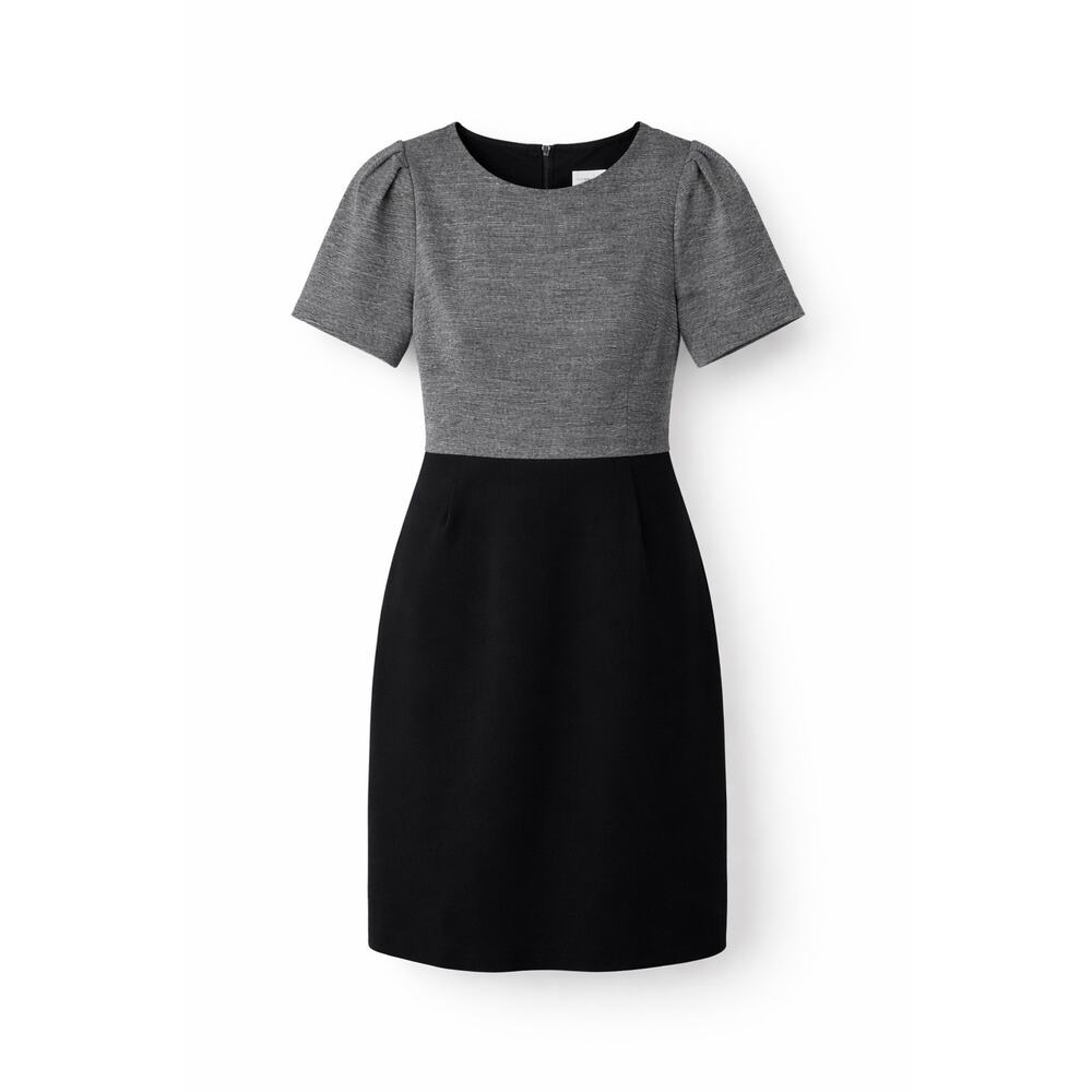 Ann Taylor Loft Women’s Career Dress Gray Black Colorblock Sheath Size 6 Office